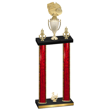 Double Red Glacier Third Place Basketball Trophy
