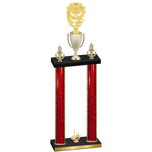 Double Red Glacier First Place Pickleball Trophy