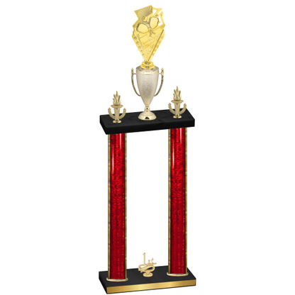 Double Red Glacier First Place Pickleball Trophy
