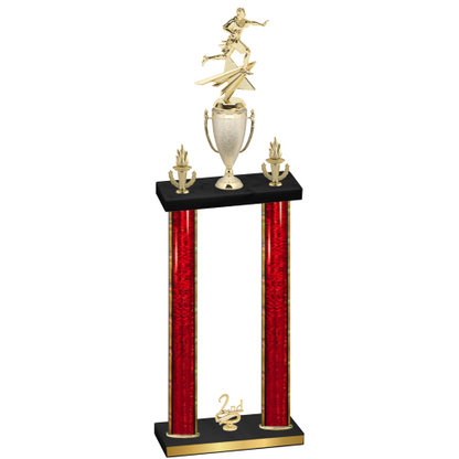 Double Red Glacier Second Place Flag Football Trophy