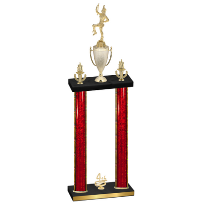 Double Red Glacier Fourth Place Majorette Trophy