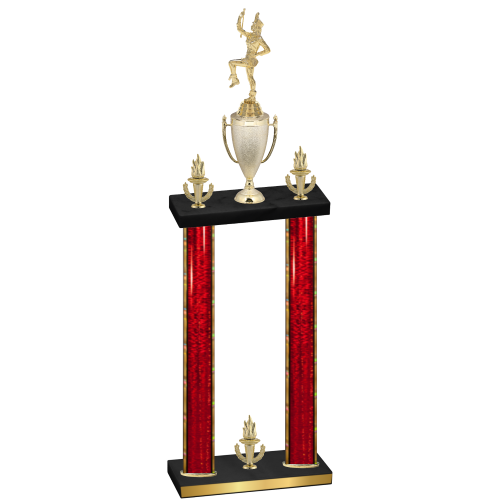 Double Red Glacier Victory Majorette Trophy