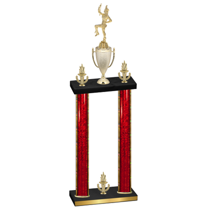 Double Red Glacier Victory Majorette Trophy