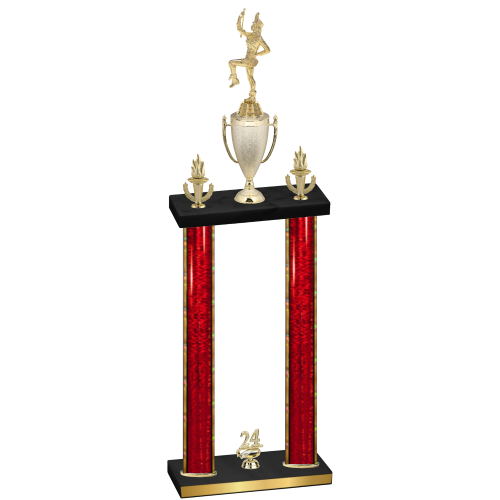 Double Red Glacier Year Majorette Trophy