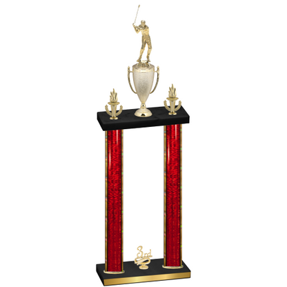 Double Red Glacier Third Place Golf Trophy