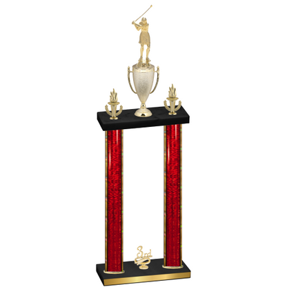 Double Red Glacier Third Place Golf Trophy