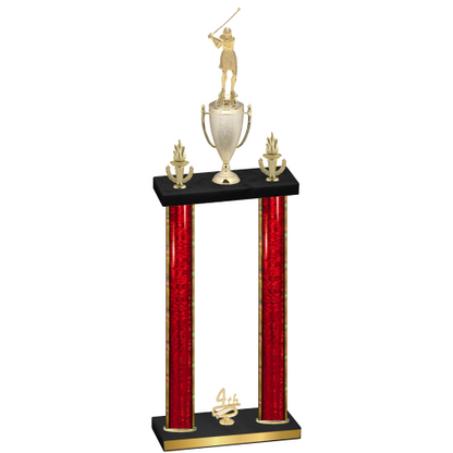 Double Red Glacier Fourth Place Golf Trophy