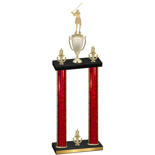 Double Red Glacier Victory Golf Trophy