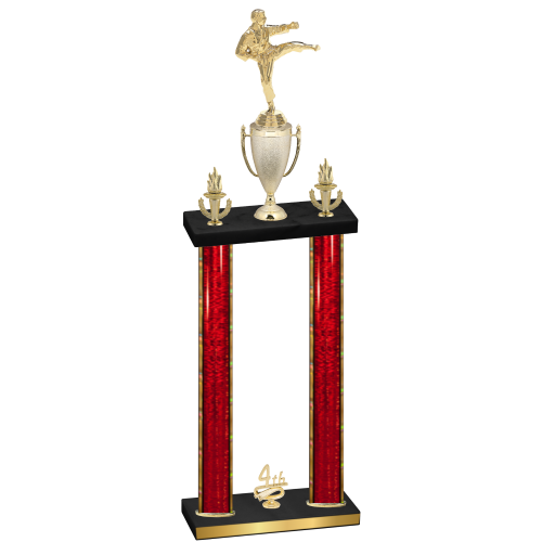 Double Red Glacier Fourth Place Karate Trophy