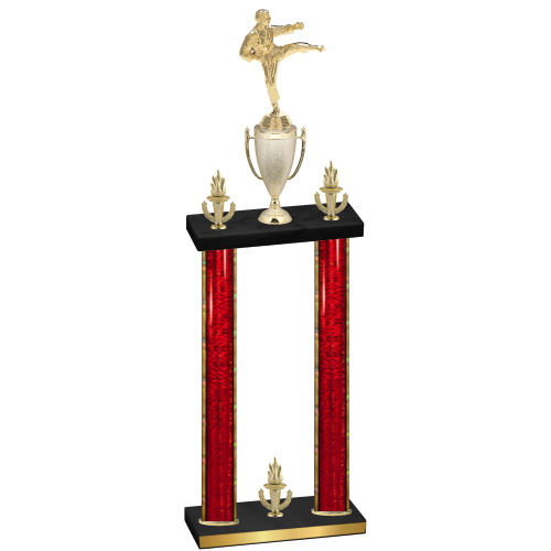 Double Red Glacier Victory Karate Trophy