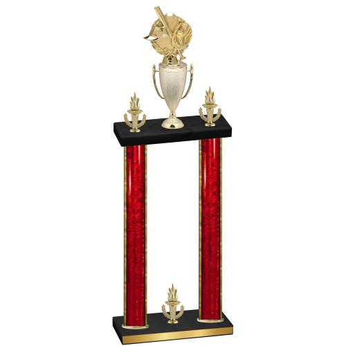 Double Red Glacier Victory Baseball Trophy