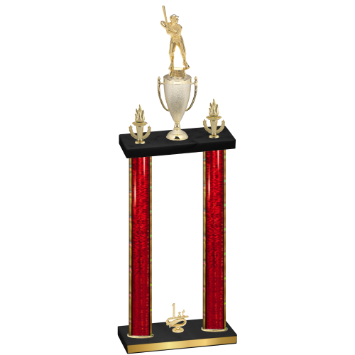 Double Red Glacier First Place Baseball Trophy