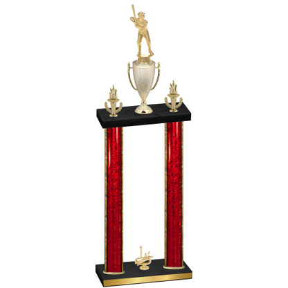 Double Red Glacier First Place Baseball Trophy