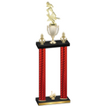 Double Red Carbon Fiber First Place Football Trophy