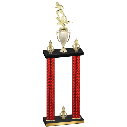 Double Red Carbon Fiber Victory Football Trophy