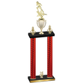 Double Red Carbon Fiber Year Football Trophy