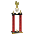 Double Red Carbon Fiber First Place Rugby Trophy