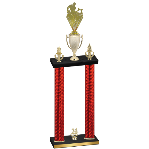 Double Red Carbon Fiber Year Rugby Trophy