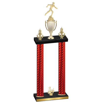 Double Red Carbon Fiber Third Place Running Trophy