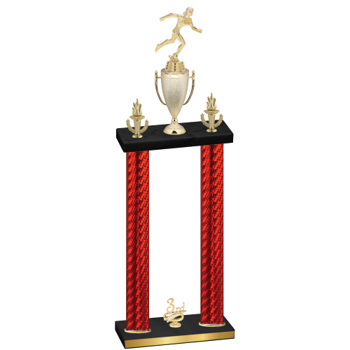 Double Red Carbon Fiber Third Place Running Trophy