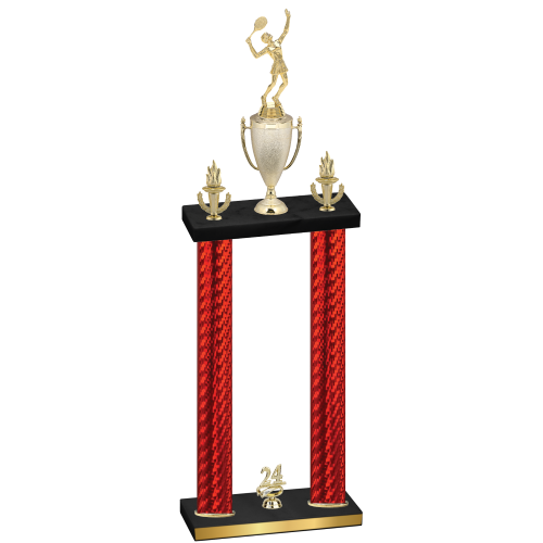 Double Red Carbon Fiber Year Tennis Trophy