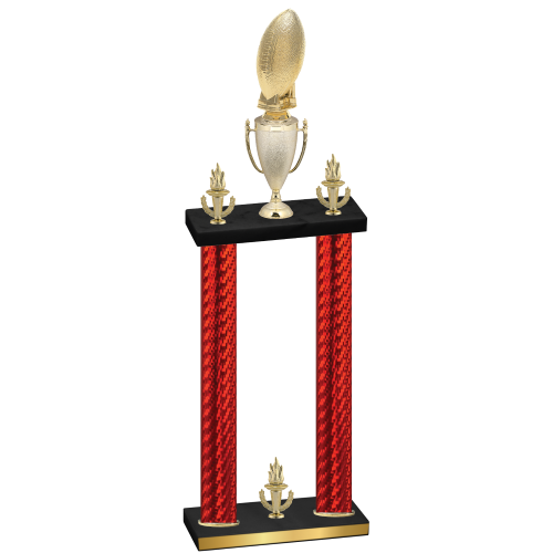Double Red Carbon Fiber Victory Football Trophy