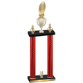 Double Red Carbon Fiber Year Football Trophy
