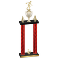 Double Red Carbon Fiber Second Place Bowling Trophy