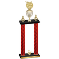 Double Red Carbon Fiber Second Place Bowling Trophy