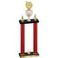 Double Red Carbon Fiber Third Place Bowling Trophy