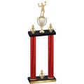 Double Red Carbon Fiber Victory Volleyball Trophy