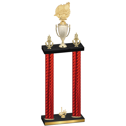 Double Red Carbon Fiber First Place Swimming Trophy