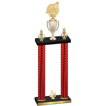 Double Red Carbon Fiber Fourth Place Swimming Trophy