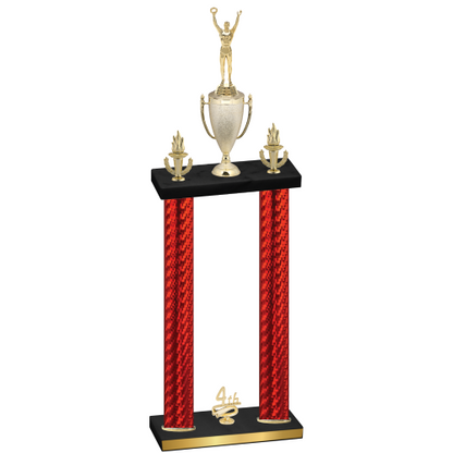 Double Red Carbon Fiber Fourth Place Victory Trophy