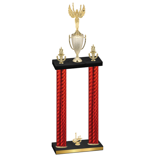 Double Red Carbon Fiber First Place Victory Trophy
