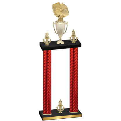 Double Red Carbon Fiber Victory Basketball Trophy