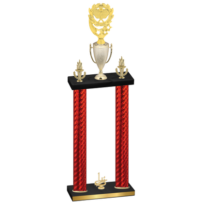 Double Red Carbon Fiber First Place Pickleball Trophy