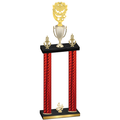 Double Red Carbon Fiber Fourth Place Pickleball Trophy