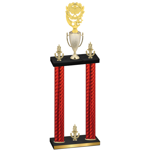 Double Red Carbon Fiber Victory Pickleball Trophy