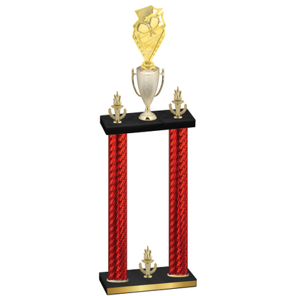 Double Red Carbon Fiber Victory Pickleball Trophy