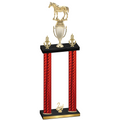 Double Red Carbon Fiber Second Place Horses Trophy