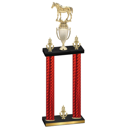 Double Red Carbon Fiber Victory Horses Trophy