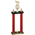 Double Red Carbon Fiber Second Place Horses Trophy