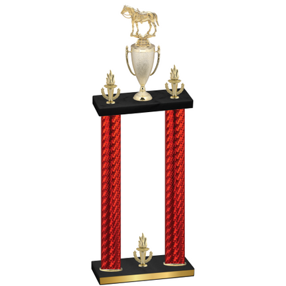 Double Red Carbon Fiber Victory Horses Trophy