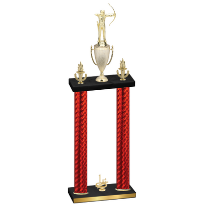 Double Red Carbon Fiber First Place Archery Trophy