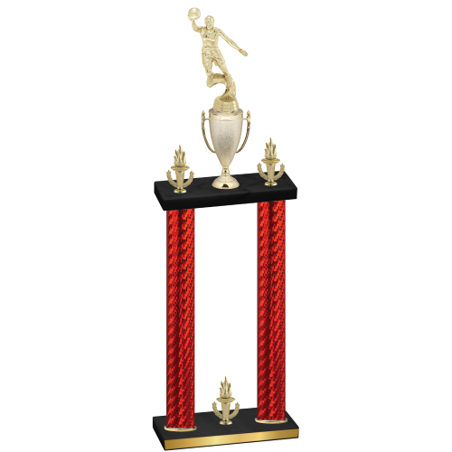 Double Red Carbon Fiber Victory Basketball Trophy