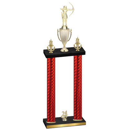 Double Red Carbon Fiber Year Archery Trophy