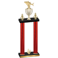 Double Red Carbon Fiber Fourth Place Fishing Trophy