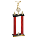 Double Red Carbon Fiber Year Weights Trophy
