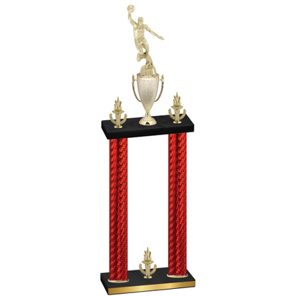 Double Red Carbon Fiber Victory Basketball Trophy